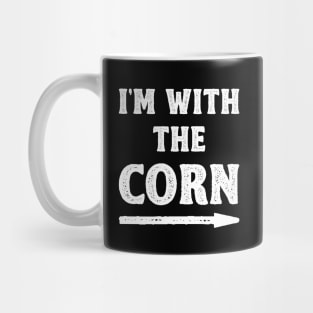 Funny Halloween I'm With The Corn Costume Couple (White) Mug